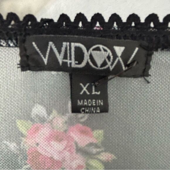 Widow Black Dark Floral Mesh Pant Set XL Whimsigoth Dark Romance Feminine Witchy - Picture 2 of 15